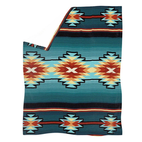 Aoopistc Southwest Native Tribal American Throw Blanket for Kid Teen Adult, Navajo Aztec Geometric Print Blanket Lightweight Cozy Blankets Warm Sofa/Couch/Bed/Chair Flannel Blankets, Green