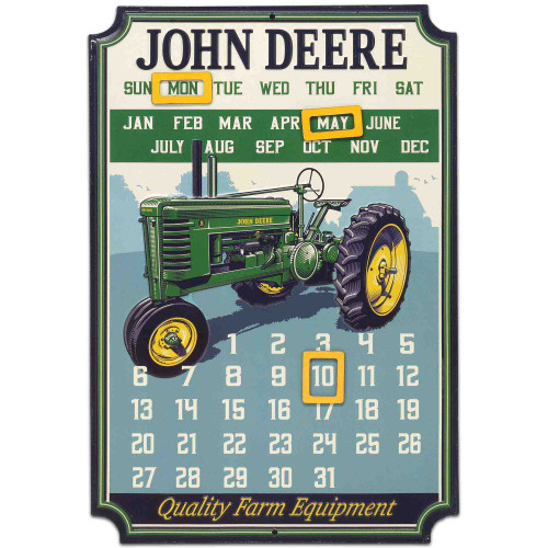 John Deere Calendar - Vintage Embossed Metal John Deere Sign with Magnets for Office, Kitchen or Man Cave Green John Deere Calendar - Vintage Embossed Metal John Deere Sign with Magnets for Office, Kitchen or Man Cave Green