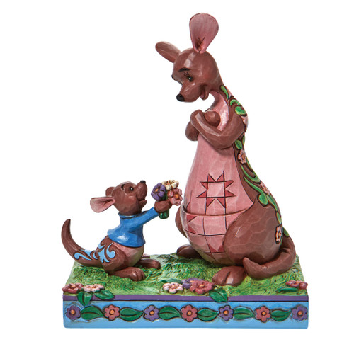 Enesco Jim Shore Disney Traditions Winnie The Pooh Roo Giving Kanga Flowers Figurine, 6 Inch, Multicolor