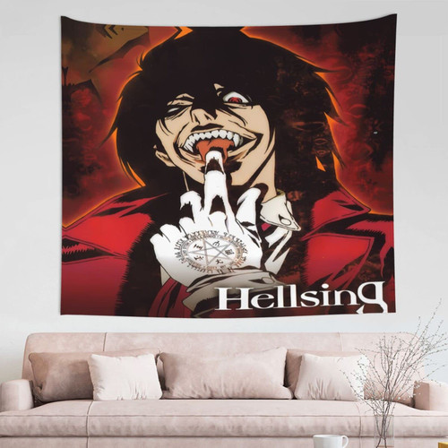 Flokoo Hellsing Alucard Tapestry Wall Art Decor Hanging For Living Room Dorm Kitchen Bedroom Home 60x51in
