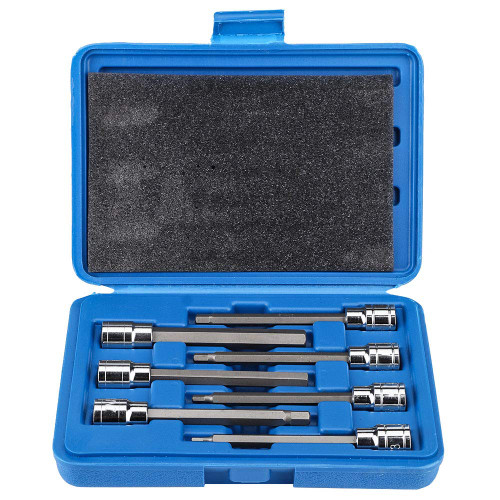 Hex Bit Socket, 7Pcs Extra Long Hex Bit Socket Set 3/4/5/6/7/8/10 mm Drive Repair Tool Kit