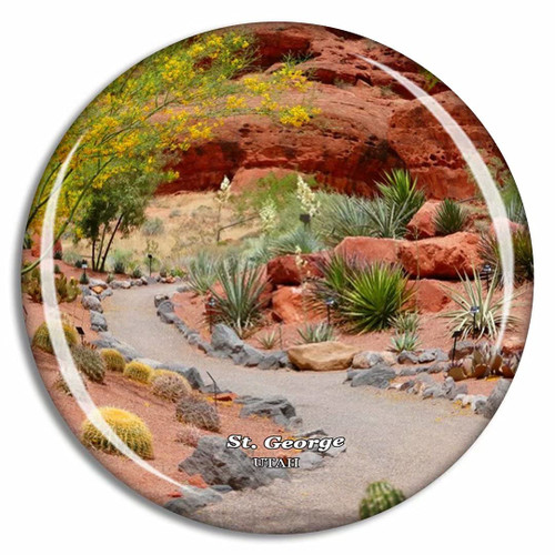 St. George Red Hills Desert Garden Utah USA Fridge Magnet Travel Gift Souvenir Collection 3D Crystal Glass St. George Red Hills Desert Garden Utah USA Fridge Magnet Travel Gift Souvenir Collection 3D Crystal Glass