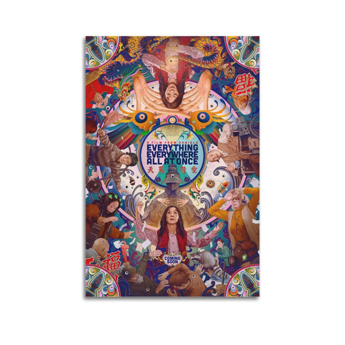 Everything Everywhere All At Once Movie Poster Poster Decorative Painting Canvas Wall Posters And Art Picture Print Modern Family Bedroom Decor Posters 12x18inch(30x45cm)