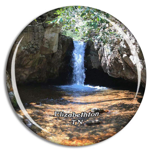 Elizabethton Blue Hole Falls Tennessee USA Magnet Travel Souvenir 3D Crystal Glass Collection Gift Refrigerator Sticker