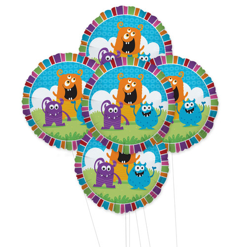 BirthdayExpress Monsters 5pc Foil Balloon Kit