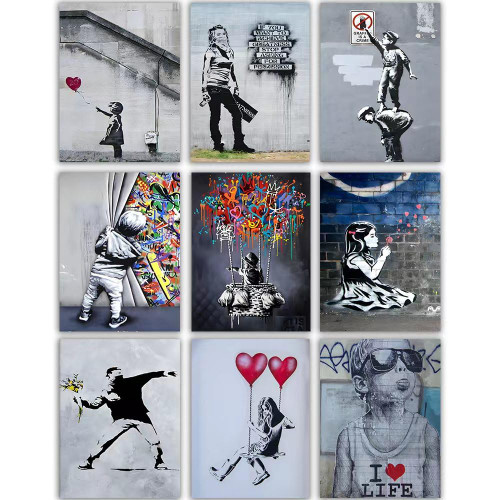 Banksy Wall Art Decor Life Is Beautiful Street Graffiti Paper Painting Abstract Pictures Prints Artwork Lover Colorful Modern Poster for Bathroom Wall Home Bedroom Living Room (banksy wall -AAA, No Frame 8X12in) Banksy Wall Art Decor Life Is Beautiful Street Graffiti Paper Painting Abstract Pictures Prints Artwork Lover Colorful Modern Poster for Bathroom Wall Home Bedroom Living Room (banksy wall -AAA, No Frame 8X12in)
