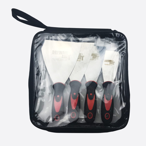 Drywall Axe Putty Knives, 4pc Set (2-in, 3-in, 4-in, and 5-in), Stainless Steel Paint Scraper, Taping Knife Tool for Repairing Drywall, Removing Wallpaper, Spackle, Putty, Plaster, Cement, Adhesive