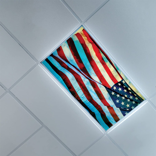 Fluorescent Light Covers for Ceiling Light Diffuser Panels-American Pattern-Light Filters Ceiling LED Ceiling Light Covers-2ft x 4ft Drop Ceiling Fluorescent Decorative,Blue Red