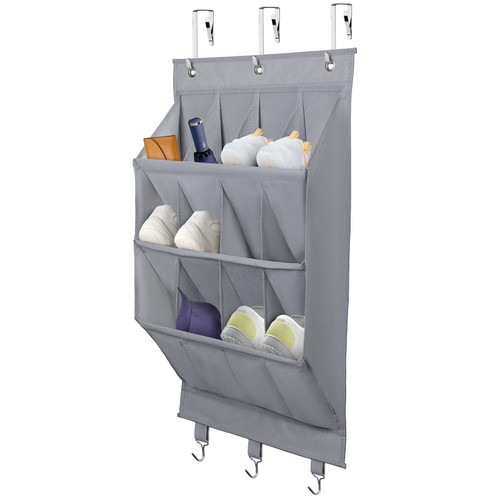 coastal rose Over the Door Shoe Organizer, Hanging Shoe Rack Organizer for Closet Door with 24 Deep Pockets & 6 Metal Hooks, 2 Pack Hanging Shoe Storage Organizer,Shoe Holder for Back of Door,Grey coastal rose Over the Door Shoe Organizer, Hanging Shoe Rack Organizer for Closet Door with 24 Deep Pockets & 6 Metal Hooks, 2 Pack Hanging Shoe Storage Organizer,Shoe Holder for Back of Door,Grey
