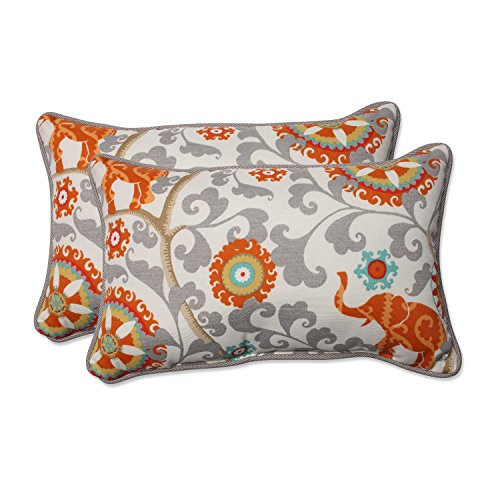 Pillow Perfect Outdoor/Indoor Menagerie Cayenne Rectangular Throw Pillow (Set of 2)