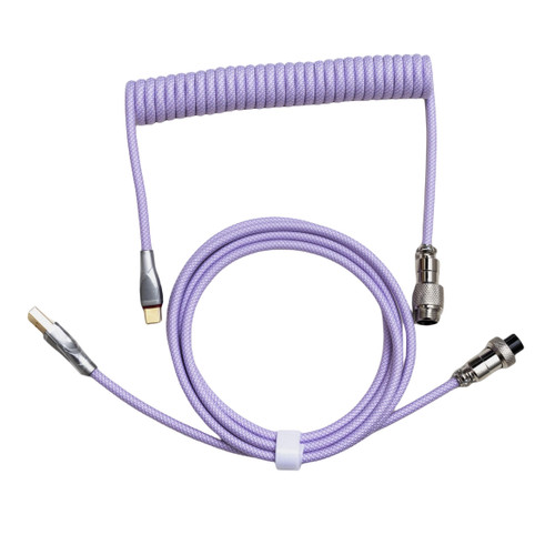 Cmokifuly Custom Coiled USB Keyboard Cable,Type-C Port Coiled Cable for Mechanical Keyboard with XLR Connector,Gaming Keyboard Custom USB Cable (Purple)