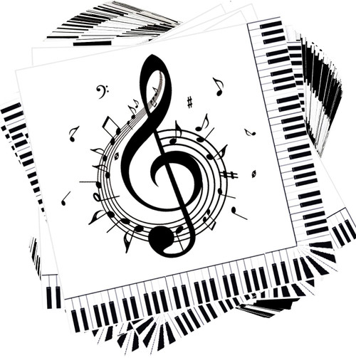 40Pcs Musical Notes Napkins Music Notes Party Supplie Disposable Music Party Napkins Black and White Luncheon Cocktail Dinner Paper Napkins for Music Themed Karaoke Music Birthday Party Decorations