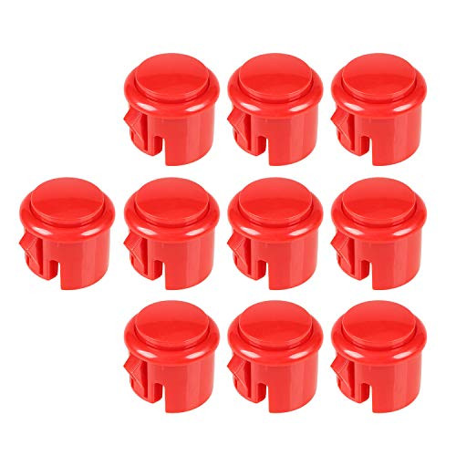 EG STARTS 10x OEM Arcade 30mm Push Buttons Built-in Micro Switch for Arcade Machine Mame Jamma KOF Pacman Games Parts - Red