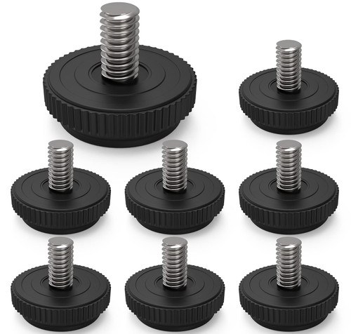 ONEHOME 8 Pack 5/16-18 Stainless Steel Adjustable Threaded Furniture Leg Leveling Feet Screw-in Glide Levelers,Screw Foot Levelers Screw On Furniture Glide Leveling Table,Chair,Furniture