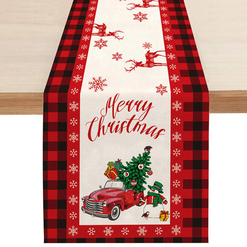 Christmas Table Runner,Red and Black Buffalo Plaid Table Runners,Christmas Table Runners 72 Inches Long,Xmas Holiday Kitchen Dining Table Decoration for Indoor Home Party Decor Christmas Table Runner,Red and Black Buffalo Plaid Table Runners,Christmas Table Runners 72 Inches Long,Xmas Holiday Kitchen Dining Table Decoration for Indoor Home Party Decor
