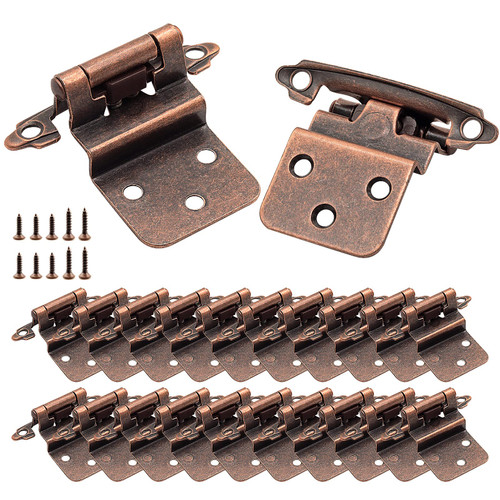 3/8 Inset Cabinet Hinges Oil Rubbed Bronze,50 Pack (25 Pairs) Self Closing Hinges for Kitchen Bathroom Furniture Cabinets & Doors,Decorative Cabinet Hardware Kitchen Cabinet Door Hinges