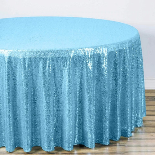 HMQIANG 90'' Round Baby Blue Sequin Tablecloth Sparkly Table Cloth Glitter Table Cover Overlays for Wedding Birthday Party Baby Shower Table Decoration HMQIANG 90'' Round Baby Blue Sequin Tablecloth Sparkly Table Cloth Glitter Table Cover Overlays for Wedding Birthday Party Baby Shower Table Decoration