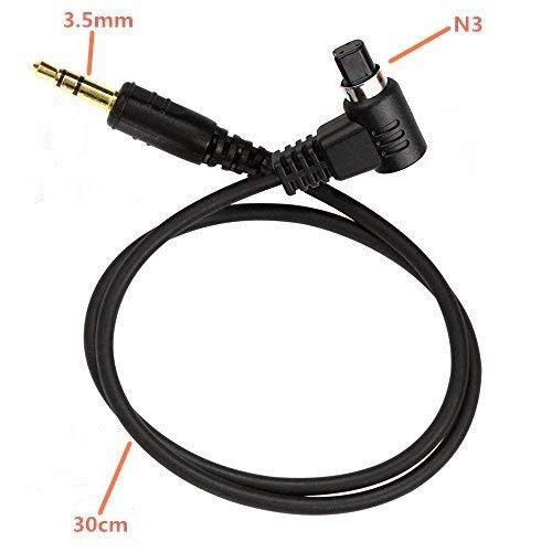 GFSHOP 3.5mm Off Camera Shutter Connecting Cable Cord 3.5mm-N3 Camera Connecting Plug for Canon EOS Cameras with Pixel Shutter Remote Control TW283-Series