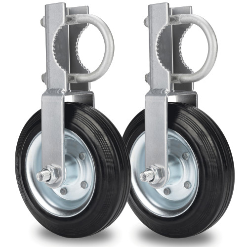 6 Inch Gate Wheel, 2 PCS Heavy Duty Gate Helper Wheel Gate Caster Kit With 1-5/8" Thru 2" Gate - View #5