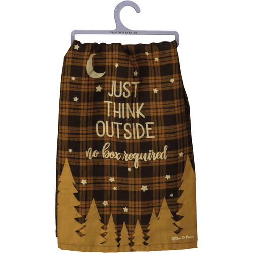 Primitives by Kathy Starry Night JJust Think Outside No Box Required Cotton Dish Towel 28x28