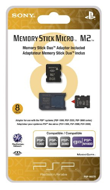 8GB Memory Stick Micro Media + M2 Duo Adaptor - Sony PSP 8GB Memory Stick Micro Media + M2 Duo Adaptor - Sony PSP