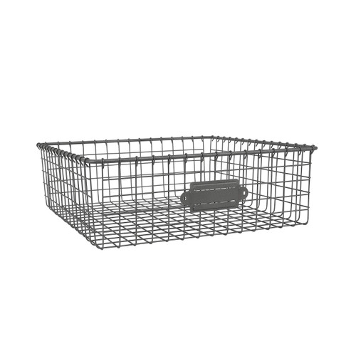 Spectrum Diversified Vintage Wire Basket, Steel Solution Kitchen Home Storage Bin for All Rooms, Open Design for Easy Organization, for Pantries, Bathrooms, Closets & More, 12 x 12, Industrial Gray