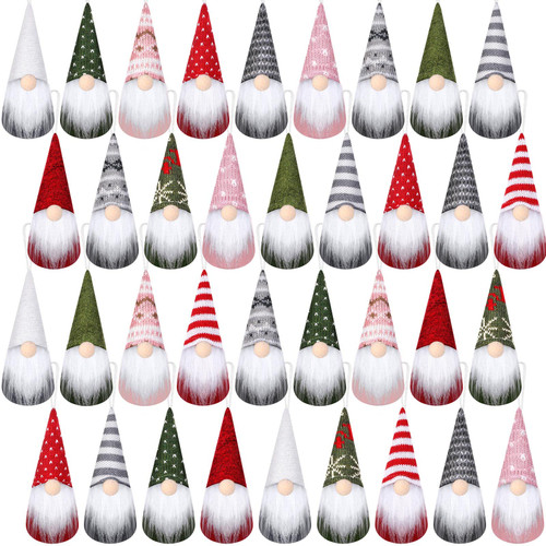 36 Pieces Christmas Tree Hanging Santa Gnomes Ornaments Swedish Handmade Gnomes Santa Elf Plush Hanging Holiday Gnome Handmade Swedish Home Decorations Holiday Decor 36 Pieces Christmas Tree Hanging Santa Gnomes Ornaments Swedish Handmade Gnomes Santa Elf Plush Hanging Holiday Gnome Handmade Swedish Home Decorations Holiday Decor