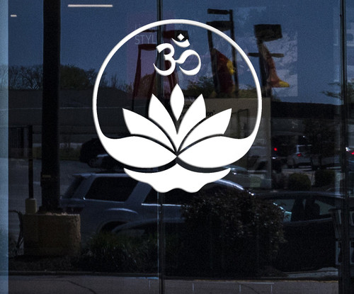 Window Sign Wall Stickers Vinyl Decal Buddha Buddhism Yoga Om Zen Meditation Decor Unique Gift (z2071w) White 22.5 in x 23 in