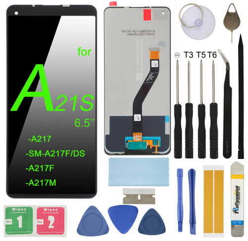 LCD Screen Replacement for Samsung Galaxy A21S A217 SM-A217M/DS 6.5" Assembly LCD Display Touch Screen Digitizer with Tools Adhesive