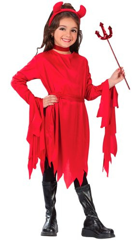 Fun World Girls Devil Costume, Multicolor, Medium 8-10