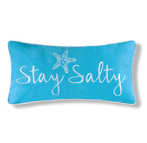 C&F Home 12" x 24" Blue Stay Salty Embroidered Pillow Coastal Decor Beach Decoration Lumbar Throw Pillow 12 x 24 Multi