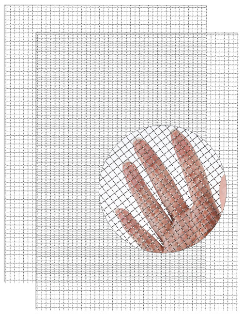 2Pack 5Mesh 10'' x 14'' Wire Mesh Screen, 304 Stainless Steel Anti-Rusted Mesh Screen, Sturdy Wire Diamaeter 0.7mm, Easy to Cut, Woven Sturdy Metal Mesh Sheets for Air Vent, DIY Project, Drainage