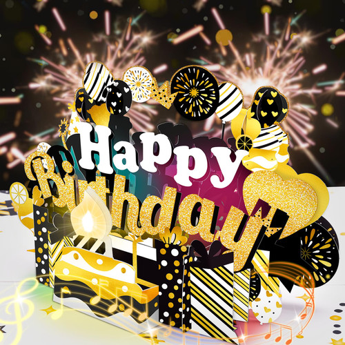 OPOWIS Light & Music Birthday Cards, 3D Blowable Candle Pop Up Cards with Cheers Sound, Plays Song 'HAPPY', Musical Happy Birthday Greeting Card for Women, Men, Kids OPOWIS Light & Music Birthday Cards, 3D Blowable Candle Pop Up Cards with Cheers Sound, Plays Song 'HAPPY', Musical Happy Birthday Greeting Card for Women, Men, Kids