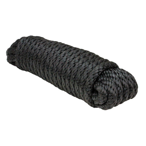 Extreme Max 3008.0013 Solid Braid MFP Utility Rope - 3/8" x 10', Black