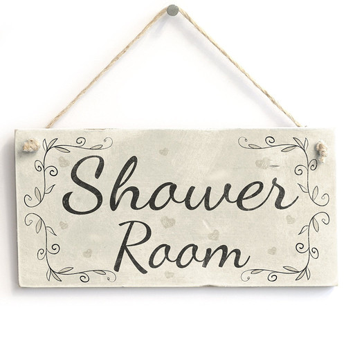Meijiafei Shower Room - Vintage Home Decor PVC Door Sign/Plaque for Bathroom 10"x5"