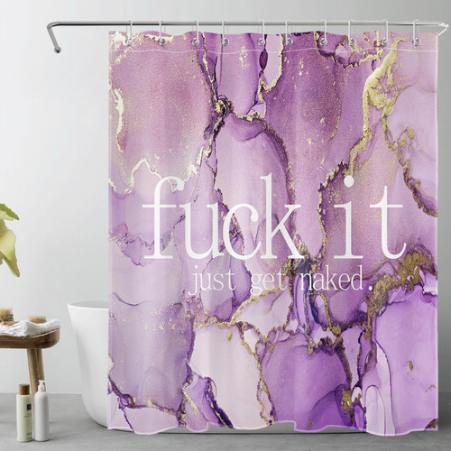 LB Abstract Purple Marble Shower Curtain Decor, Fuck It Get Naked Funny Quotes Shower Curtain for Bathroom 60X72 inch Polyester Fabric Bathroom Decoration Bath Curtains Hooks Included LB Abstract Purple Marble Shower Curtain Decor, Fuck It Get Naked Funny Quotes Shower Curtain for Bathroom 60X72 inch Polyester Fabric Bathroom Decoration Bath Curtains Hooks Included