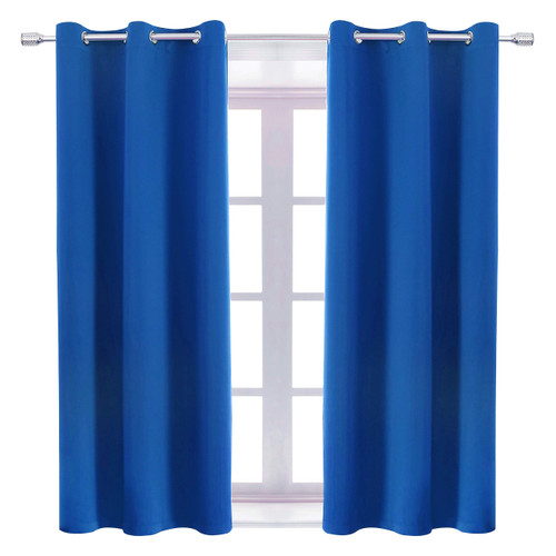 WONTEX Blackout Curtains Room Darkening Thermal Insulated with Grommet Window Curtain for Living Room, 42 x 45 inch, Royal Blue, 2 Panels