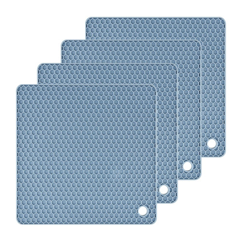 Nstezrne Trivets for Hot Dishes, Silicone Trivet Mat Hot Pads for Kitchen, Silicone Trivets for Hot Pots and Pans, Multi Silicone Pot Holders for Kitchen, Heat Resistant Mats for Countertop Set 4 Blue Nstezrne Trivets for Hot Dishes, Silicone Trivet Mat Hot Pads for Kitchen, Silicone Trivets for Hot Pots and Pans, Multi Silicone Pot Holders for Kitchen, Heat Resistant Mats for Countertop Set 4 Blue