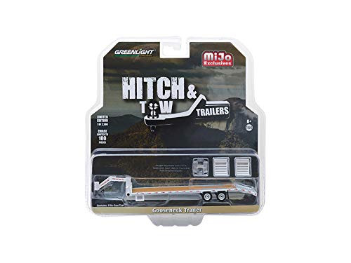 Gooseneck Trailer White with Wood Panels Hitch & Tow Trailers Series Limited Edition to 2,300 Pieces Worldwide 1/64 Diecast Model by Greenlight 51214