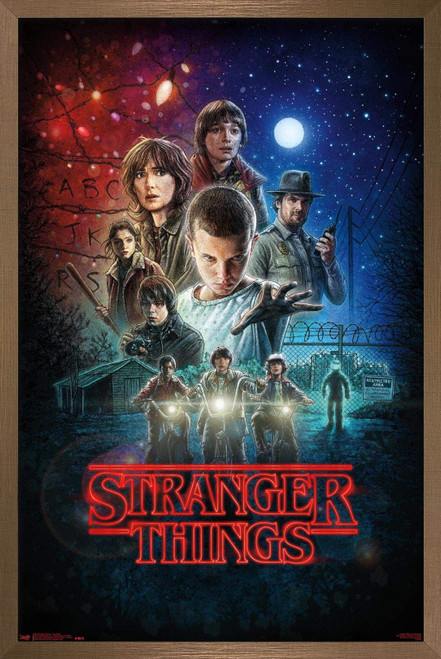 Trends International Netflix Stranger Things - One Sheet Wall Poster, 22.37" x 34.00", Bronze Framed Version