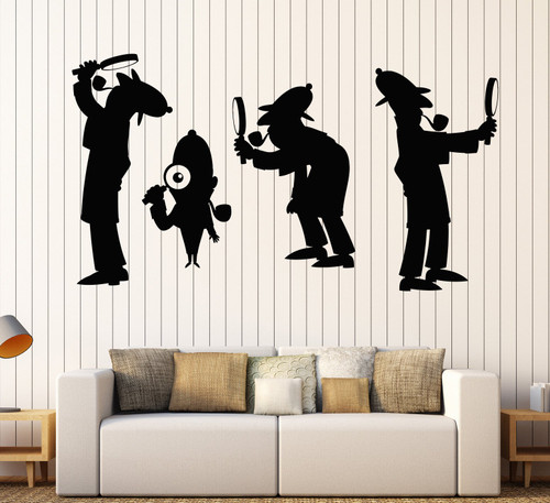 Vinyl Wall Decal Agent Detective Sherlock Holmes Nursery Stickers Large Decor (896ig) Dark Red