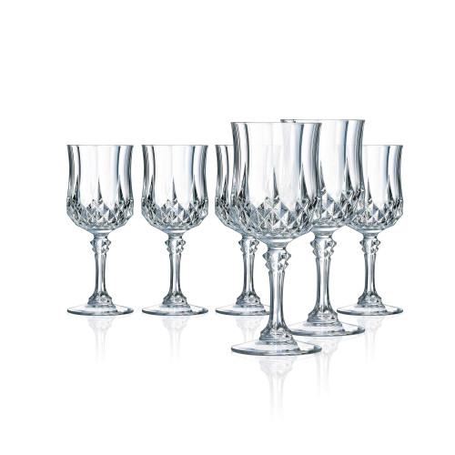 Cristal D'Arques Longchamp 2 Ounce Cordial Glass, Set of 6, 6 Count (Pack of 1), Clear