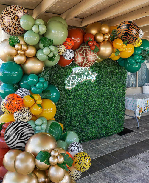138pcs Safari Jungle Balloon Garland Arch Kit with Sage Green Brown Balloons Animal Print for Kids Boys Jungle Safari Baby Shower Wild One Birthday Party Decorations (Green) 138pcs Safari Jungle Balloon Garland Arch Kit with Sage Green Brown Balloons Animal Print for Kids Boys Jungle Safari Baby Shower Wild One Birthday Party Decorations (Green)