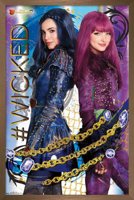 Trends International Disney Descendants 2 - Wicked Wall Poster, 22.375" x 34", Bronze Framed Version