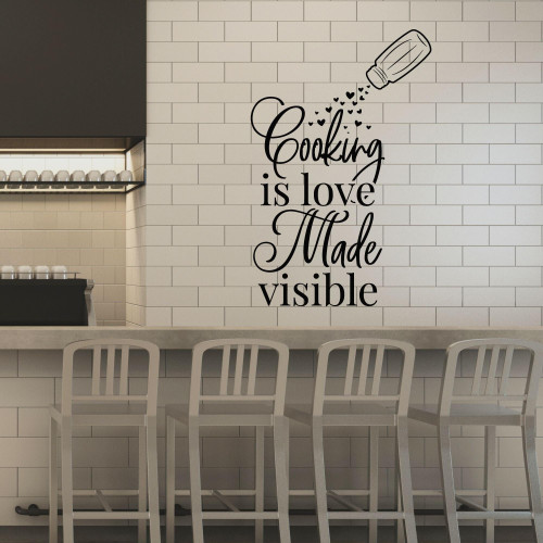 Vinyl Wall Decal Kitchen Words Phrase Cooking Love Made Visible Stickers Mural Large Decor (g8401) Black Vinyl Wall Decal Kitchen Words Phrase Cooking Love Made Visible Stickers Mural Large Decor (g8401) Black