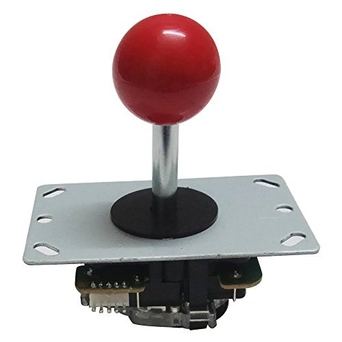 Tongmisi Arcade Joystick with PCB 8 Way DIY Joystick Fighting Stick Parts Replacement for Jamma MAME (Red)