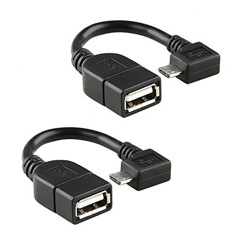 OTG Cable, Micro USB to USB 2.0 OTG Cable Micro USB Male to USB Female On The Go Cable Adapter 90 Degree