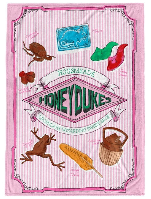 Warner Bros. Jay Franco Harry Potter Honeydukes Throw Blanket - Measures 50 x 70 inches - Fade Resistant Super Soft Fleece Bedding