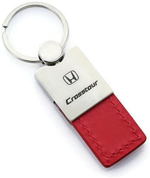 Au-Tomotive Gold, INC. Honda Crosstour Red Leather Car Fob Key Chain Ring