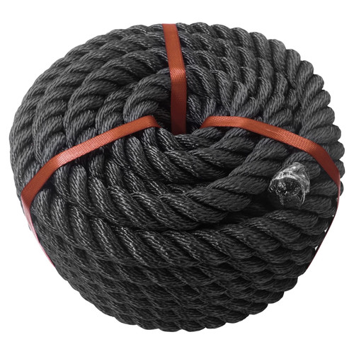 Aoneky 3/8 1/2 5/8 3/4 1 inch Black Twisted Rope (5/8 inch x 50 ft)